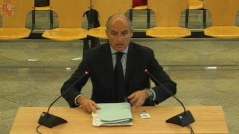 Francisco Camps, expresidente de la Generalitat Valenciana, declarando en la Audiencia Nacional este miércoles Francisco Camps, expresidente de la Generalitat Valenciana, declarando en la Audiencia Nacional este miércoles