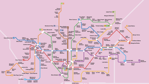 8-3-2023 El mapa simbòlic del Metro amb les parades amb noms de dones