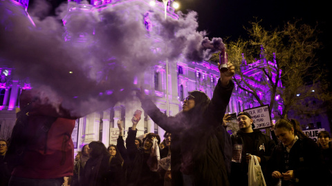 People take part in a protest to mark International Women's Day in Madrid, Spain, March 8, 2023. REUTERS/Juan Medina People take part in a protest to mark International Women's Day in Madrid, Spain, March 8, 2023. REUTERS/Juan Medina