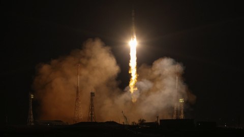 El lanzamiento del cohete portador Soyuz-2.1a con la nave espacial no tripulada Soyuz MS-23, camino a la Estación Espacial Internacional. El lanzamiento del cohete portador Soyuz-2.1a con la nave espacial no tripulada Soyuz MS-23, camino a la Estación Espacial Internacional.
