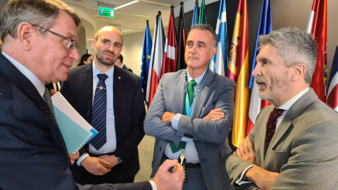 El ministro de Interior, Fernando Grande-Marlaska, visita la sede de Frontex. El ministro de Interior, Fernando Grande-Marlaska, visita la sede de Frontex.