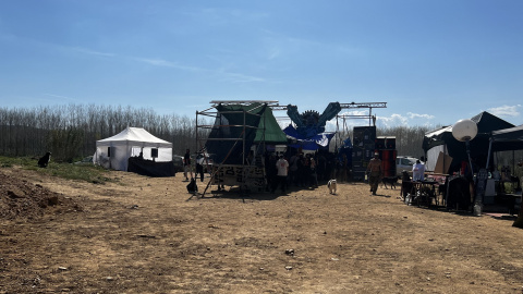 L'escenari de la 'rave' a Sant Jordi Desvalls L'escenari de la 'rave' a Sant Jordi Desvalls