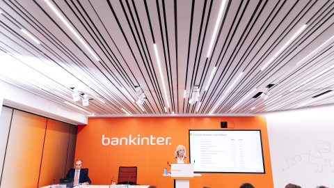 La consejera delegada de Bankinter, María Dolores Dancausa, durante la presentación de los resultados del banco del tercer trimestre de 2023, en Madrid. E.P./Carlos Luján La consejera delegada de Bankinter, María Dolores Dancausa, durante la presentación de los resultados del banco del tercer trimestre de 2023, en Madrid. E.P./Carlos Luján