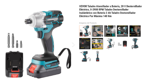 Taladro Atornillador de la tienda Vevor