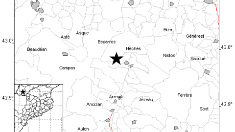 Epicentre del terratrèmol amb epicentre a Hautes-Pyrénées