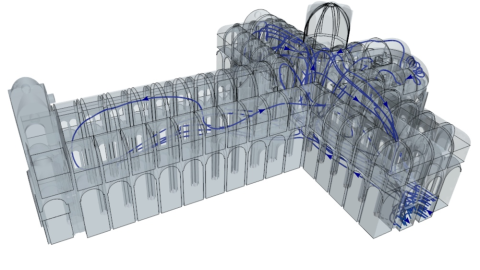 18/10/23 Simulación de la circulación del aire en la catedral Santiago. 18/10/23 Simulación de la circulación del aire en la catedral Santiago.