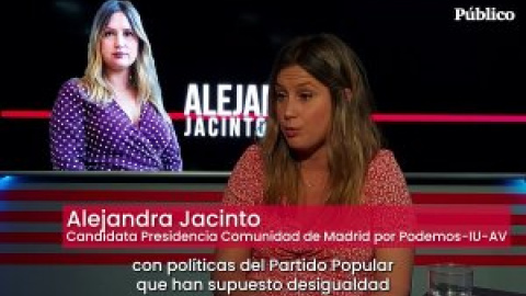 Alejandra Jacinto: "Madrid tiene posibilidades de cambio si y solo si Podemos-IU-AV obtiene unos buenos resultados el 28M" Alejandra Jacinto: "Madrid tiene posibilidades de cambio si y solo si Podemos-IU-AV obtiene unos buenos resultados el 28M"