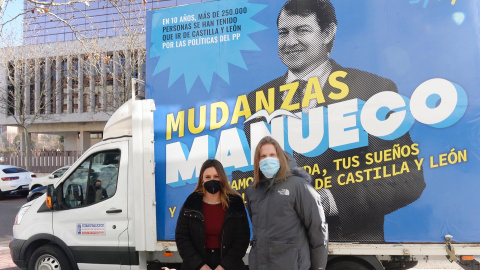 El candidato de Podemos a la Presidencia de la Junta de Castilla y León, Pablo Fernández (d), y Alejandra Jacinto, coportavoz y secretaria de Vivienda de Podemos, presentan una campaña contra las políticas de Alfonso Fernández Mañueco, en Valladolid El candidato de Podemos a la Presidencia de la Junta de Castilla y León, Pablo Fernández (d), y Alejandra Jacinto, coportavoz y secretaria de Vivienda de Podemos, presentan una campaña contra las políticas de Alfonso Fernández Mañueco, en Valladolid