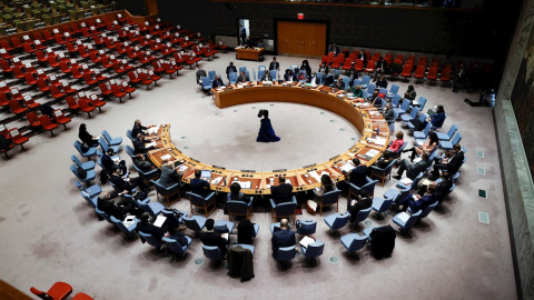 Los miembros del Consejo de Seguridad de la ONU durante la reunión de este lunes 31 de enero. Los miembros del Consejo de Seguridad de la ONU durante la reunión de este lunes 31 de enero.