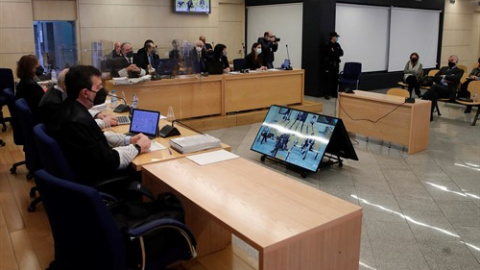Vista general del tribunal durante el juicio por la presunta caja 'b' del PP, el 8 de febrero de 2021, en la sede de la Audiencia Nacional en San Fernando de Henares (Madrid). Vista general del tribunal durante el juicio por la presunta caja 'b' del PP, el 8 de febrero de 2021, en la sede de la Audiencia Nacional en San Fernando de Henares (Madrid).