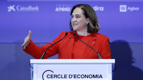 La alcaldesa de Barcelona, Ada Colau, durante la inauguración de la Reunión Anual del Cercle d'Economia. La alcaldesa de Barcelona, Ada Colau, durante la inauguración de la Reunión Anual del Cercle d'Economia.