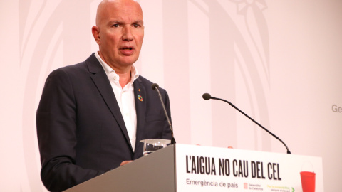 El conseller David Mascort, en roda de premsa a Palau El conseller David Mascort, en roda de premsa a Palau