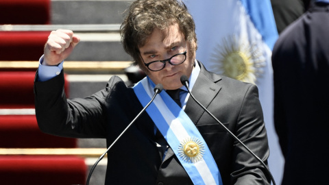 Javier Milei, presidente electo de Argentina, durante su discurso de toma de posesión, a 10 de diciembre de 2023 Javier Milei, presidente electo de Argentina, durante su discurso de toma de posesión, a 10 de diciembre de 2023