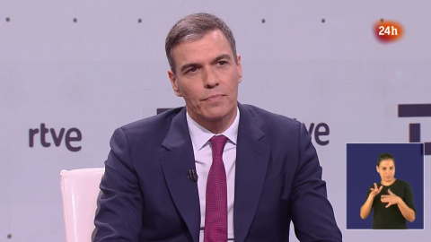 El presidente del Gobierno, Pedro Sánchez, en una entrevista de TVE, a 29 de abril de 2024. El presidente del Gobierno, Pedro Sánchez, en una entrevista de TVE, a 29 de abril de 2024.