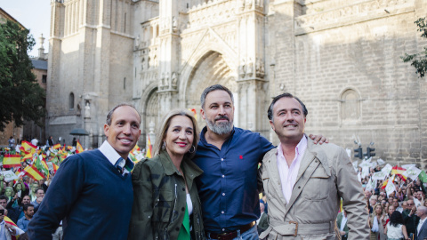 Santiago Abascal durante la clausura el acto de cierre de campaña, a 26 de mayo de 2023, en Toledo. Santiago Abascal durante la clausura el acto de cierre de campaña, a 26 de mayo de 2023, en Toledo.