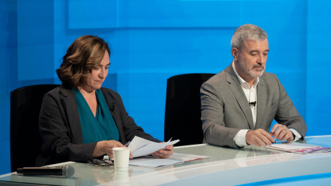 Ada Colau junto al candidato del PSC a la alcaldía de Bacelona, Jaume Collboni, a 9 de mayo de 2023, en Barcelona. Ada Colau junto al candidato del PSC a la alcaldía de Bacelona, Jaume Collboni, a 9 de mayo de 2023, en Barcelona.