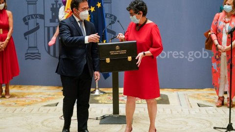 El nuevo ministro de Asuntos Exteriores, Unión Europea y Cooperación, José Manuel Albares, recibe la cartera ministerial de manos de su predecesora, Arancha González Laya, en el Palacio de Santa Cruz, a 12 de julio de 2021, en Madrid El nuevo ministro de Asuntos Exteriores, Unión Europea y Cooperación, José Manuel Albares, recibe la cartera ministerial de manos de su predecesora, Arancha González Laya, en el Palacio de Santa Cruz, a 12 de julio de 2021, en Madrid