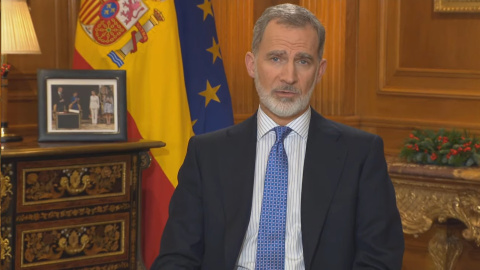 El rey Felipe VI en su tradicional discurso de Nochebuena. El rey Felipe VI en su tradicional discurso de Nochebuena.
