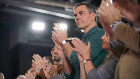 El presidente del Gobierno, Pedro Sánchez, durante un acto en Bilbao, a 19 de abril de 2024. El presidente del Gobierno, Pedro Sánchez, durante un acto en Bilbao, a 19 de abril de 2024.