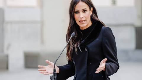 La vicealcaldesa de Madrid, Begoña Villacís, ofrece declaraciones a los medios este jueves 17 de febrero de 2022.