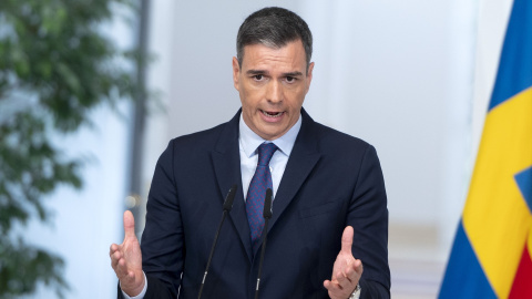 El presidente del Gobierno, Pedro Sánchez, ofrece una rueda de prensa tras reunirse con el primer ministro de Suecia, en Madrid, a 5 de junio de 2023. El presidente del Gobierno, Pedro Sánchez, ofrece una rueda de prensa tras reunirse con el primer ministro de Suecia, en Madrid, a 5 de junio de 2023.
