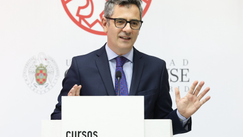 El ministro de la Presidencia, Félix Bolaños, durante su intervención en los Cursos de Verano de la UCM, a 21 de julio de 2023, en El Escorial. El ministro de la Presidencia, Félix Bolaños, durante su intervención en los Cursos de Verano de la UCM, a 21 de julio de 2023, en El Escorial.