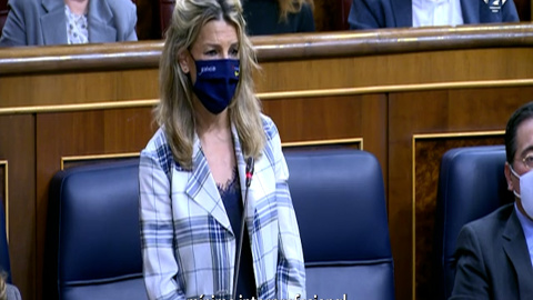 Yolanda Díaz, a García Egea: "¿De qué lado están? Es evidente que de las que ganan el SMI, no" Yolanda Díaz, a García Egea: "¿De qué lado están? Es evidente que de las que ganan el SMI, no"