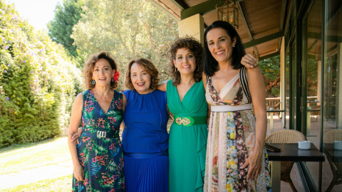 El equipo de Con P de Párkinson. De izquierda a derecha: Rosa Blázquez, Paqui, Sonia e Inma García.