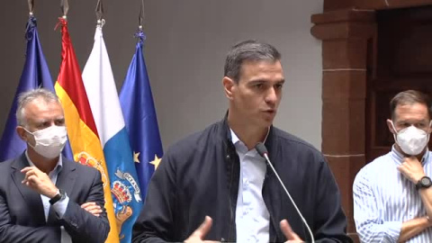Sánchez en La Palma: "La actividad del volcán no cesa" Sánchez en La Palma: "La actividad del volcán no cesa"