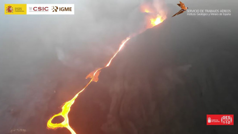 Las imágenes del avance de la colada norte este 13 de octubre de 2021. Las imágenes del avance de la colada norte este 13 de octubre de 2021.