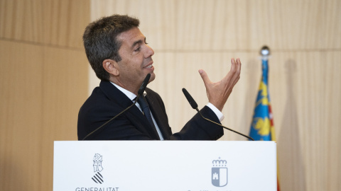 El president de la Generalitat Valenciana, Carlos Mazón, durante un acto en Requena (València), a 15 de mayo de 2024. El president de la Generalitat Valenciana, Carlos Mazón, durante un acto en Requena (València), a 15 de mayo de 2024.