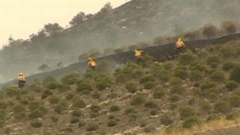 Bomberos luchan contra el fuego en Palencia Bomberos luchan contra el fuego en Palencia
