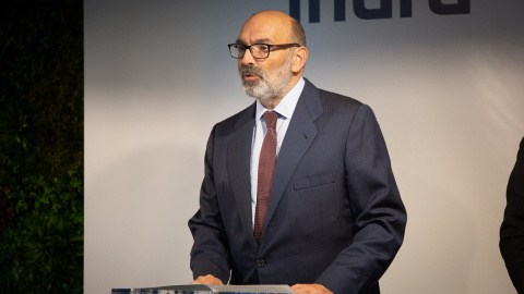 Foto de enero de 2019 del presidente de Indra, Fernando Abril-Martorell, durante la linauguración de un centro tecnológico en la localidad barcelonesa de Sant Joan Despí. E.P./David Zorrakino Foto de enero de 2019 del presidente de Indra, Fernando Abril-Martorell, durante la linauguración de un centro tecnológico en la localidad barcelonesa de Sant Joan Despí. E.P./David Zorrakino
