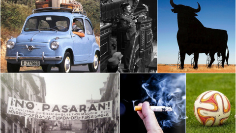 Algunos de los símbolos políticos y sociales que construyeron la España del siglo XX. Algunos de los símbolos políticos y sociales que construyeron la España del siglo XX.