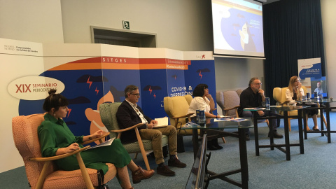 Panel de expertos en cuestiones de Salud Mental durante el seminario Lundbeck "Covid-19 & Depresión, la tormenta perfecta".