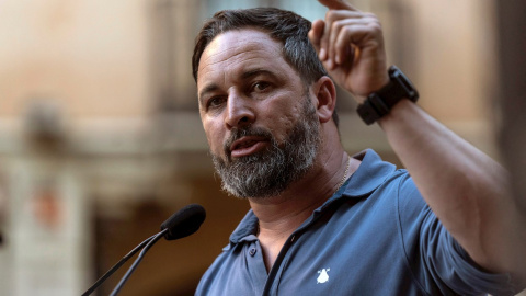 19/05/2021. Imagen de archivo de el presidente de Vox, Santiago Abascal, durante un acto político. - EFE 19/05/2021. Imagen de archivo de el presidente de Vox, Santiago Abascal, durante un acto político. - EFE