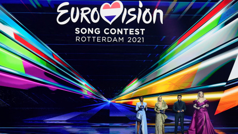 22/05/2021. Imagen de los presentadores de la última edición de Eurovisión Edsilia Rombley, Chantal Janzen, Jan Smit y Nikkie de Jager, en Róterdam (Países Bajos). - REUTERS 22/05/2021. Imagen de los presentadores de la última edición de Eurovisión Edsilia Rombley, Chantal Janzen, Jan Smit y Nikkie de Jager, en Róterdam (Países Bajos). - REUTERS