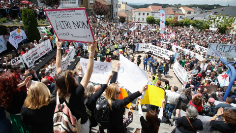 27/5/24 Imagen de la manifestación contra la celulosa de Altri el pasado domingo en Palas de Rei (Lugo)