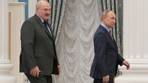 El presidente ruso Vladimir Putin y el presidente bielorruso Alexander Lukashenko El presidente ruso Vladimir Putin y el presidente bielorruso Alexander Lukashenko