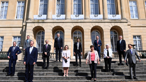 Las ministras y ministros de finanzas del G7, reunidos en Londres. Las ministras y ministros de finanzas del G7, reunidos en Londres.