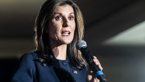 La exgobernadora de Carolina del Sur, Nikki Haley, se dirige a los medios en Washington, a 1 de marzo de 2024. La exgobernadora de Carolina del Sur, Nikki Haley, se dirige a los medios en Washington, a 1 de marzo de 2024.