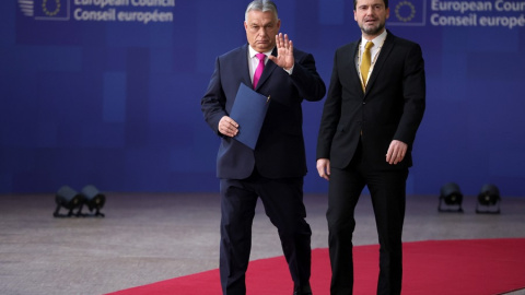 01/02/2024 El primer ministro húngaro, Viktor Orbán, a su llegada al Consejo Europeo en Bruselas en diciembre de 2023. 01/02/2024 El primer ministro húngaro, Viktor Orbán, a su llegada al Consejo Europeo en Bruselas en diciembre de 2023.
