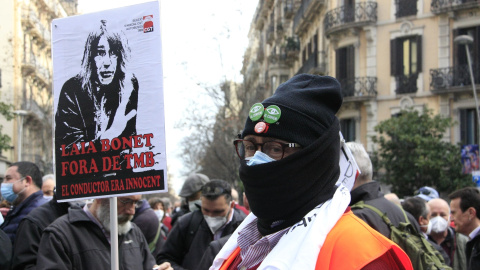 17/07/2022 - Una imatge de la manifestació d'aquest dijous dels conductors de bus de TMB per reclamar la dimissió de Laia Bonet. 17/07/2022 - Una imatge de la manifestació d'aquest dijous dels conductors de bus de TMB per reclamar la dimissió de Laia Bonet.