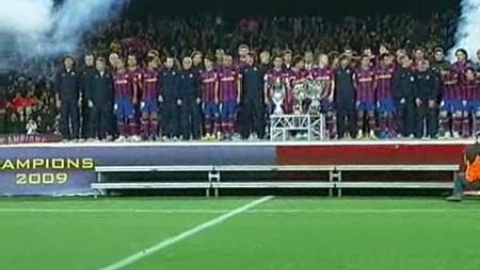 El Barcelona celebra los seis títulos con su afición El Barcelona celebra los seis títulos con su afición