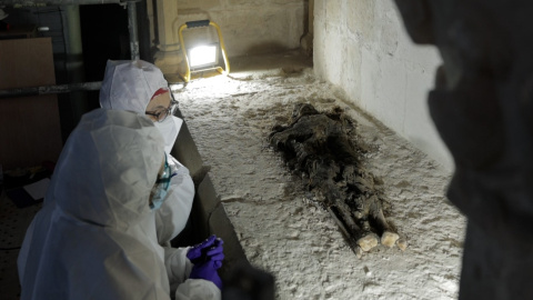 26/02/2024 - Les restes humanes trobades al Reial Monestir de Santes Creus. 26/02/2024 - Les restes humanes trobades al Reial Monestir de Santes Creus.