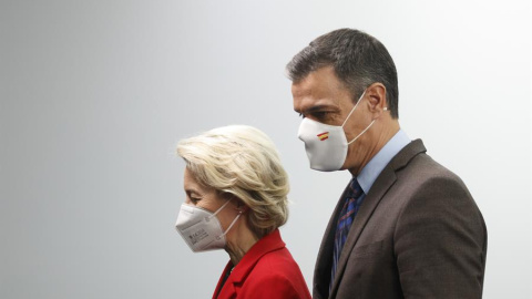 Pedro Sánchez y Úrsula von der Leyen, este sábado en el Palacio de la Moncloa. Pedro Sánchez y Úrsula von der Leyen, este sábado en el Palacio de la Moncloa.