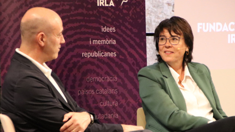 Diana Riba i Tomàs Molina en un acte de la Fundació Irla. Diana Riba i Tomàs Molina en un acte de la Fundació Irla.