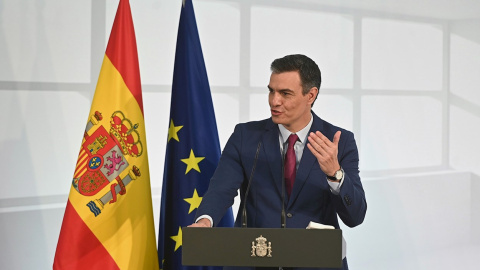 El presidente del Gobierno, Pedro Sánchez, durante un acto de homenaje a la comunidad educativa el pasado sábado.