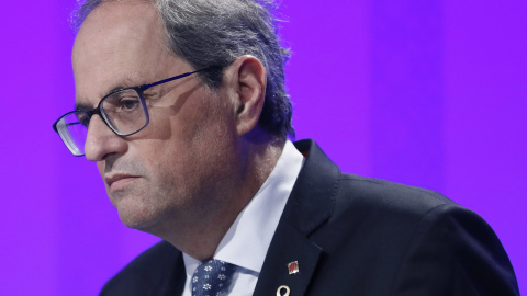 22/10/2019.- El presidente de la Generalitat, Quim Torra, durante la rueda de prensa. / EFE - ANDREU DALMAU