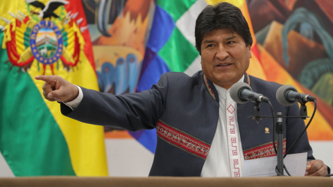 24/10/2019.- El presidente de Bolivia, Evo Morales, durante una rueda de prensa. / EFE - MARTÍN ALIPAZ 24/10/2019.- El presidente de Bolivia, Evo Morales, durante una rueda de prensa. / EFE - MARTÍN ALIPAZ